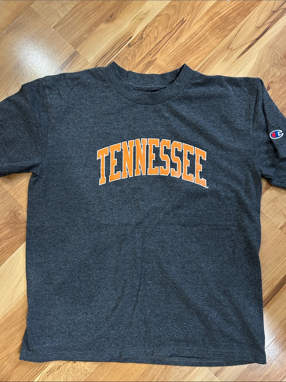 Champion Kids' Charcoal Gray Tee with Orange Tennessee Print 10-12 YL